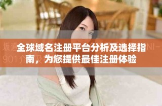 全球域名注册平台分析及选择指南，为您提供最佳注册体验
