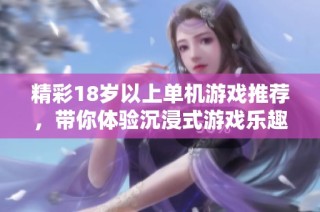 精彩18岁以上单机游戏推荐，带你体验沉浸式游戏乐趣