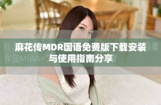麻花传MDR国语免费版下载安装与使用指南分享