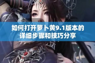 如何打开萝卜黄9.1版本的详细步骤和技巧分享
