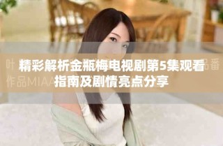 精彩解析金瓶梅电视剧第5集观看指南及剧情亮点分享