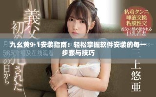 九幺黄9·1安装指南：轻松掌握软件安装的每一步骤与技巧