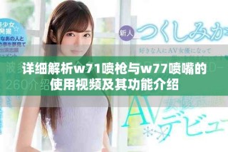 详细解析w71喷枪与w77喷嘴的使用视频及其功能介绍