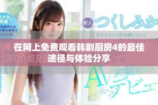 在网上免费观看韩剧厨房4的最佳途径与体验分享