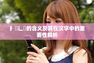 扌喿辶畐的含义及其在汉字中的重要性解析