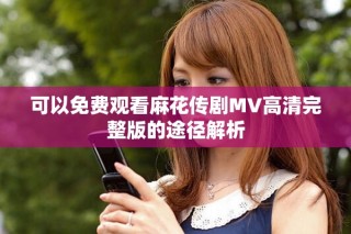 可以免费观看麻花传剧MV高清完整版的途径解析