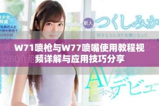 W71喷枪与W77喷嘴使用教程视频详解与应用技巧分享