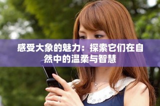 感受大象的魅力：探索它们在自然中的温柔与智慧