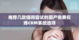 推荐几款值得尝试的国产免费在线CRM系统选项
