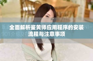 全面解析鉴黄师应用程序的安装流程与注意事项