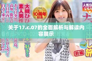 关于17.c.07的全面解析与解读内容展示
