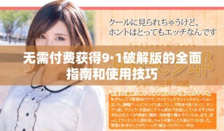 无需付费获得9·1破解版的全面指南和使用技巧