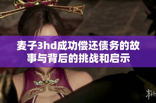 麦子3hd成功偿还债务的故事与背后的挑战和启示