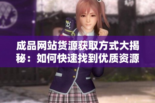 成品网站货源获取方式大揭秘：如何快速找到优质资源