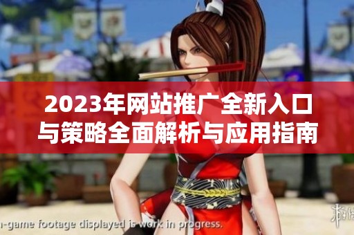 2023年网站推广全新入口与策略全面解析与应用指南
