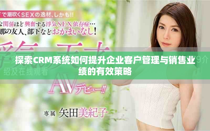 探索CRM系统如何提升企业客户管理与销售业绩的有效策略